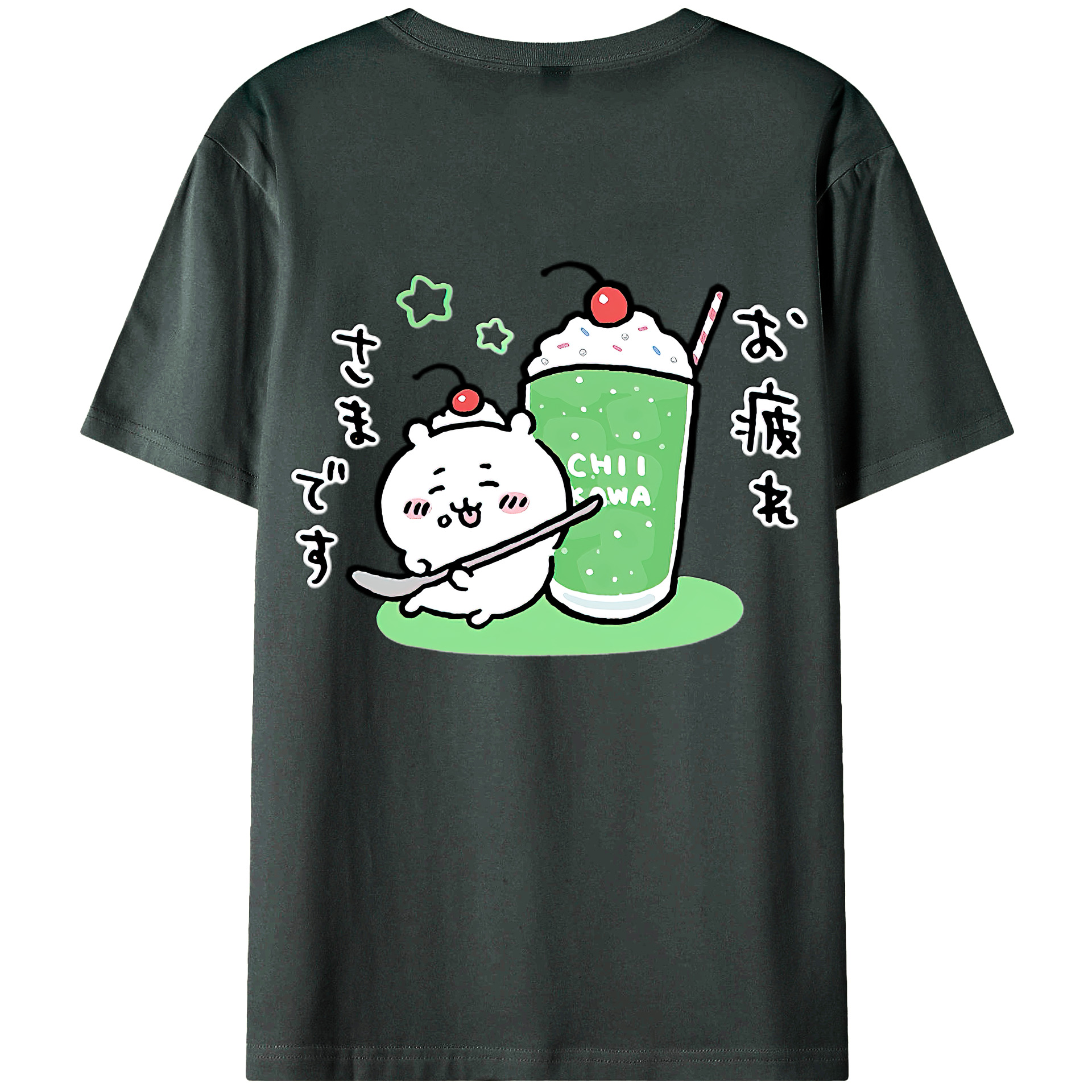 （画像用） ちいかわ ちいかわ Chii-kawa chiikawa 綿100％ メンズ半袖Tシャツ（バックプリント） 通気性